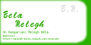 bela melegh business card